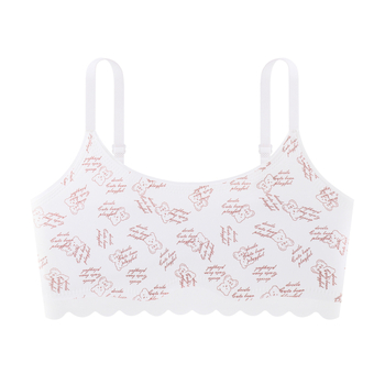 Bezšivna grudna banda s karikaturnim printom, podesive naramenice, 1/2 košarica, ultratanke oblikovane čaše, prozračni najlon
