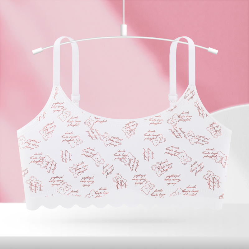 Bezšivna grudna banda s karikaturnim printom, podesive naramenice, 1/2 košarica, ultratanke oblikovane čaše, prozračni najlon