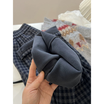 Casual hlače s visokim strukom i širokim nogavicama, debeli poliester materijal (jesen 2025)