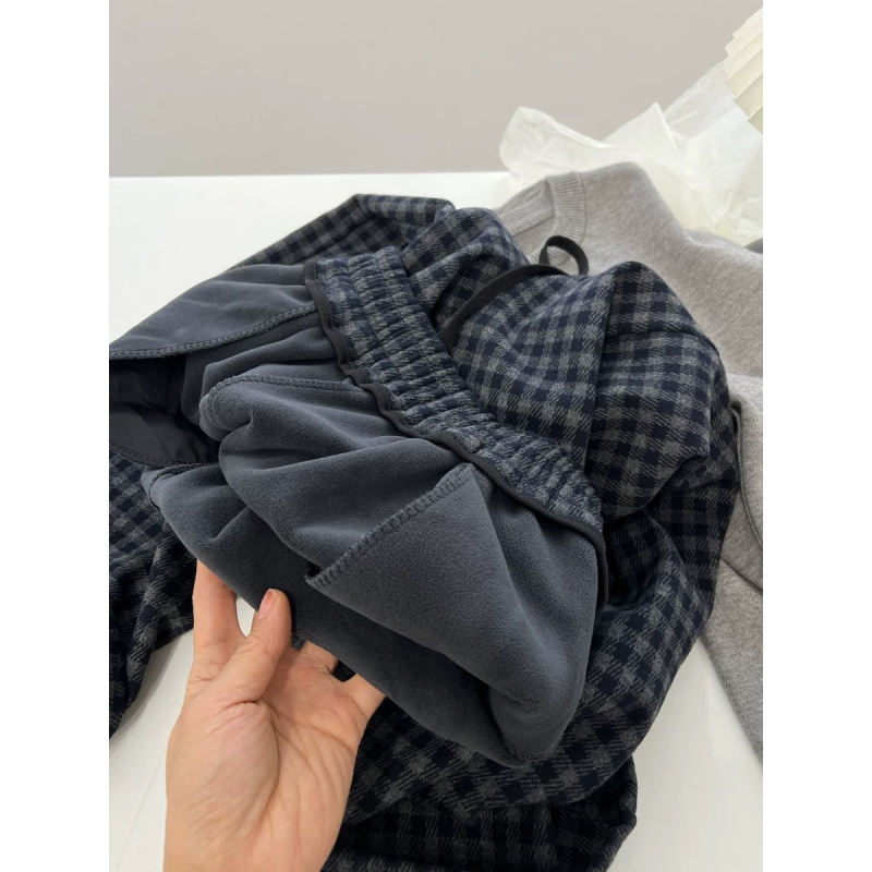 Casual hlače s visokim strukom i širokim nogavicama, debeli poliester materijal (jesen 2025)