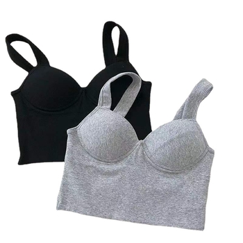 Top bez ramena s jastučićima za prsa, prozračni najlon, 3/4 šalice, oblikovanje leđa