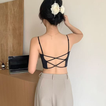 Váll nélküli csőtop keresztpántokkal, 3/4-es kosár, közepes formázott kosár, nylon, mellkas hossz, nyár 2024