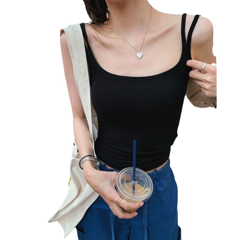 Nylon csőtop mellkaspánttal, félkosár, vékony formázott kosár, légáteresztő és varrat nélküli, hasi hossz (nyár 2024)