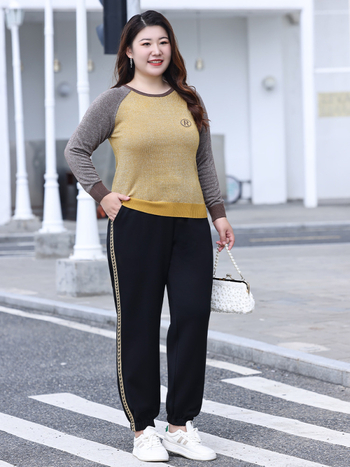 Ženske hlače za trening s flisom, visokim strukom, udoban slobodan kroj, široke ravne nogavice, pamuk-elastan smjes