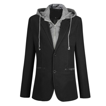 Casual muški pamucni sako slim-fit kroja, sako s golim ovratnikom, zatvaranje na jedan red dva gumba, dugi rukavi