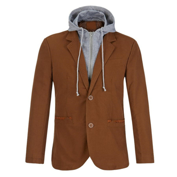 Casual muški pamucni sako slim-fit kroja, sako s golim ovratnikom, zatvaranje na jedan red dva gumba, dugi rukavi