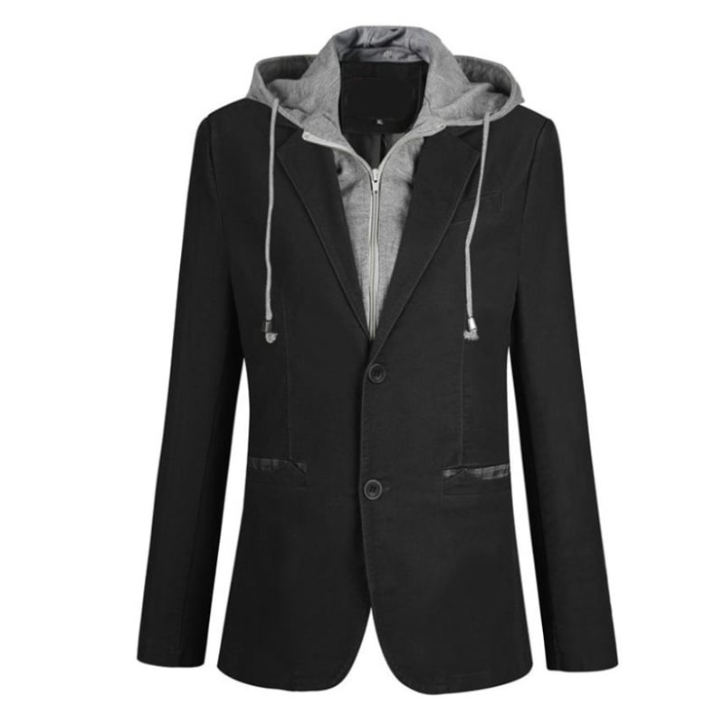 Casual muški pamucni sako slim-fit kroja, sako s golim ovratnikom, zatvaranje na jedan red dva gumba, dugi rukavi