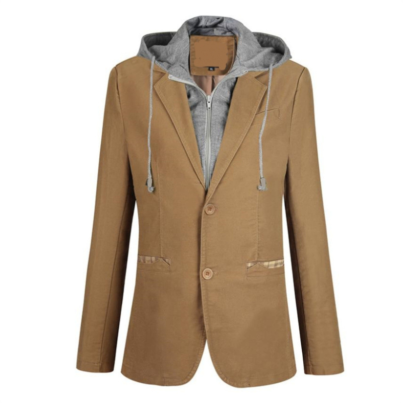 Casual muški pamucni sako slim-fit kroja, sako s golim ovratnikom, zatvaranje na jedan red dva gumba, dugi rukavi