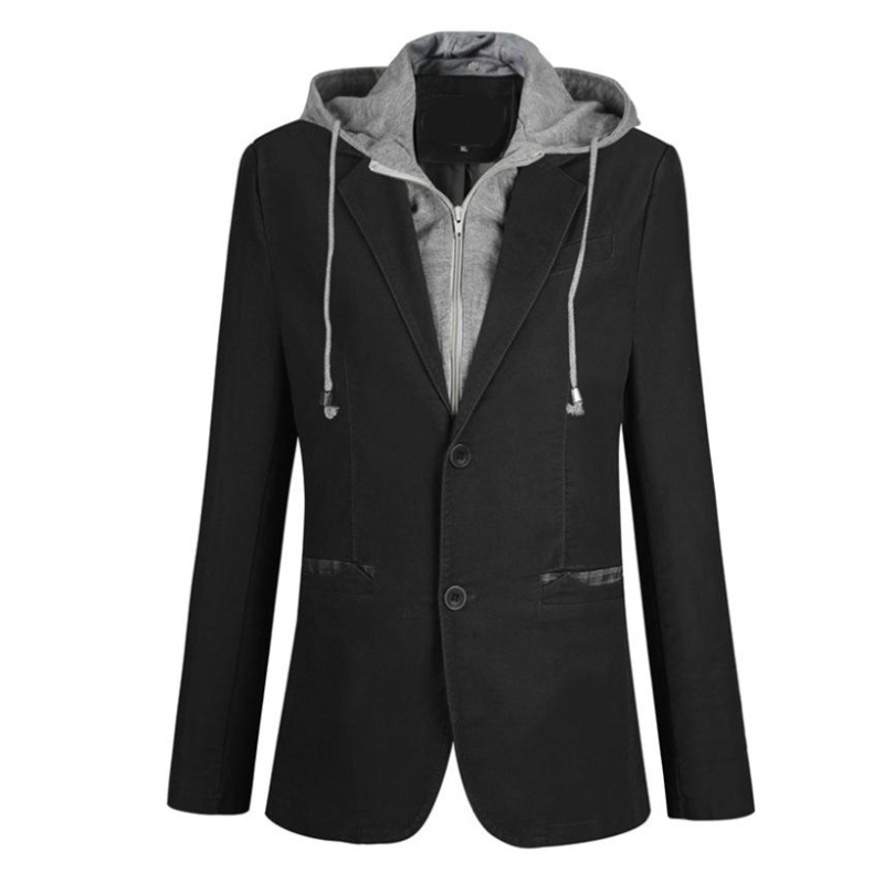 Casual muški pamucni sako slim-fit kroja, sako s golim ovratnikom, zatvaranje na jedan red dva gumba, dugi rukavi