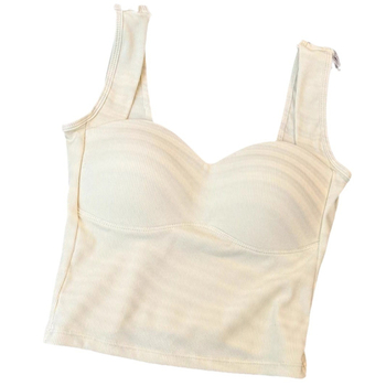 Pamukasti top s trakom za prsa, šalica 3/4, model s tankim gornjim i debelim donjim dijelom, prozračan, bez leđa, top u stilu vesta (Proljeće 2024)