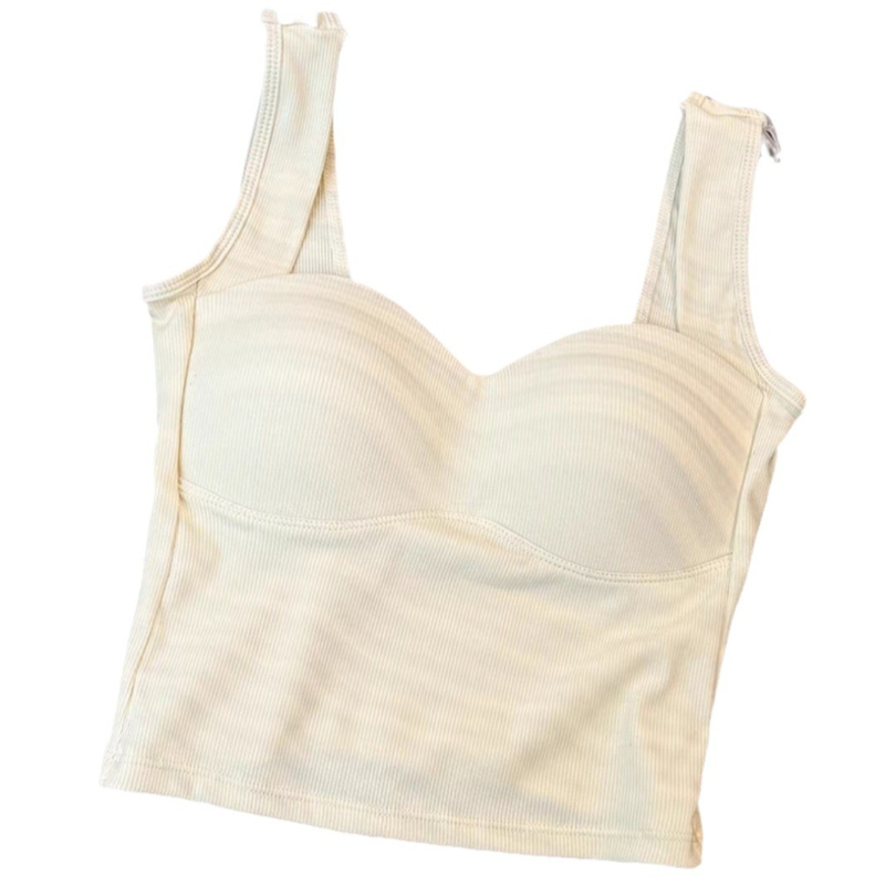 Pamukasti top s trakom za prsa, šalica 3/4, model s tankim gornjim i debelim donjim dijelom, prozračan, bez leđa, top u stilu vesta (Proljeće 2024)