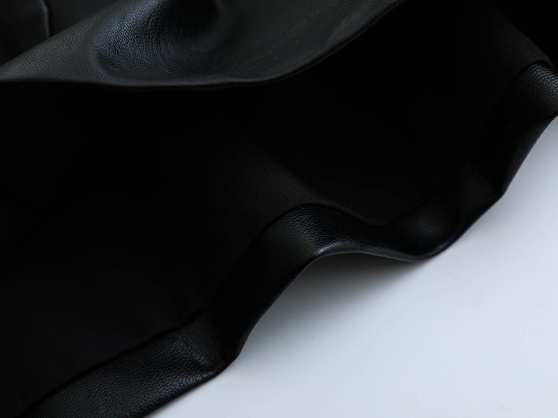 Ženske PU kožne šorceve s elastičnim pojasom, džepovi, srednji pojas, ravni kroj, seksi stil