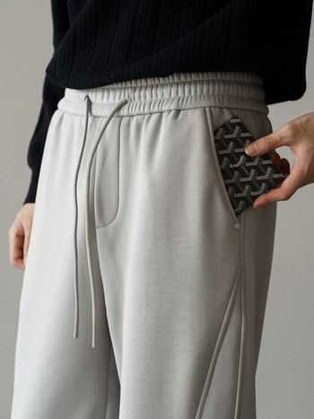 Pantaloni bărbați în stil scimitar, cu elasticitate ridicată, căptușiți cu fleece, grosi pentru iarnă, croială dreaptă, talie medie, închidere cu șiret, amestec bumbac-poliester-elastan