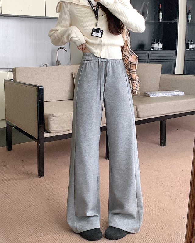 Ženske pamučne hlače s širokim krojem, zimska kolekcija 2025, elegantan gradski stil