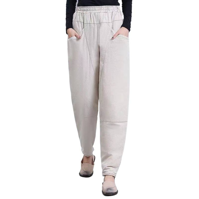 Ženske široke dugačke hlače od pamuka s visokim strukom, ulični trendovski stil, 95% pamuk