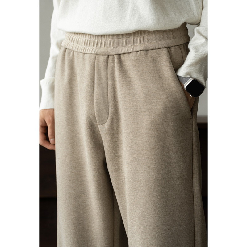 Muške poslovno casual hlače – mješavina Mulberry svilene i vune, otporne na nabore, strukturiran kroj, srednji pojas, vezanje šnirkama, ravni kroj, zima 2025