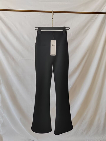 Ženske casual hlače s visokim strukom, debeli poliester materijal, Winter 2025, bootcut/trumpet stil, mikro-elastičnost