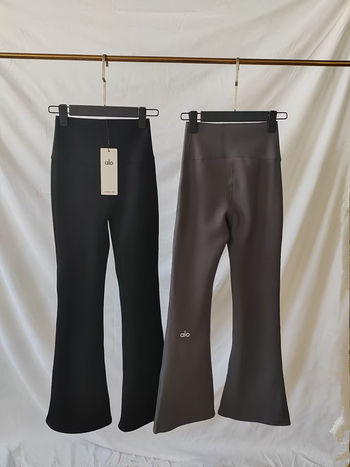 Ženske casual hlače s visokim strukom, debeli poliester materijal, Winter 2025, bootcut/trumpet stil, mikro-elastičnost