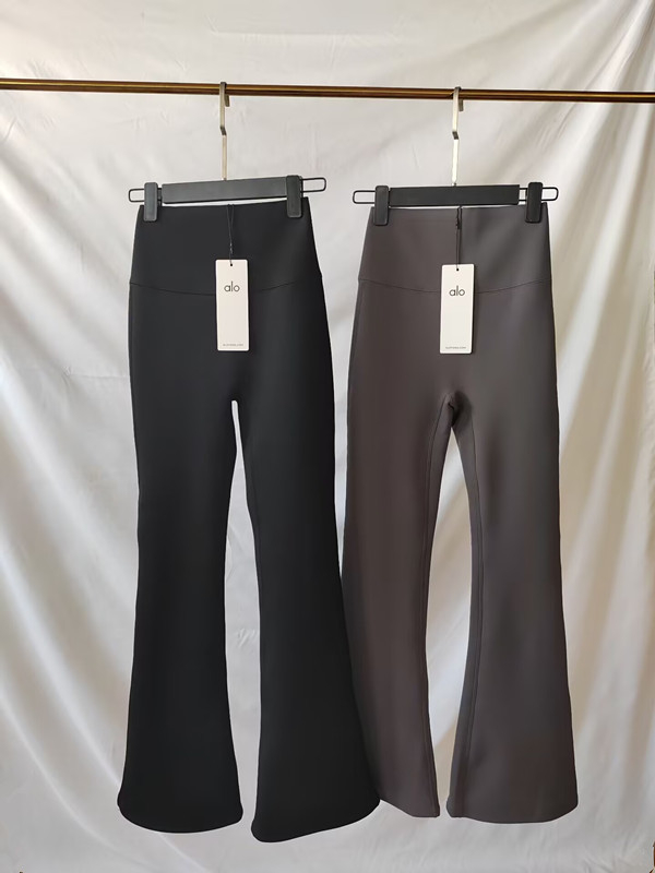 Ženske casual hlače s visokim strukom, debeli poliester materijal, Winter 2025, bootcut/trumpet stil, mikro-elastičnost