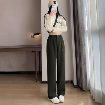 Széles lábú nadrág fleece-belsejével, casual stílus, téli 2022; összetétel: 82% poliészter, 12% gyapot, 6% elasztán; fő anyag: poliészter; szövés: szövött; márka Deformation