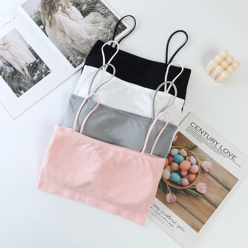 Bustier fără bretele, fără cusături, cu pernă, din poliester, cupă completă, cupă model subțire, respirabil și invizibil