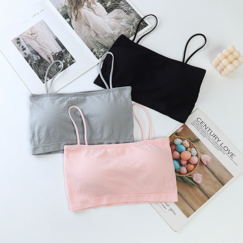 Bustier fără bretele, fără cusături, cu pernă, din poliester, cupă completă, cupă model subțire, respirabil și invizibil