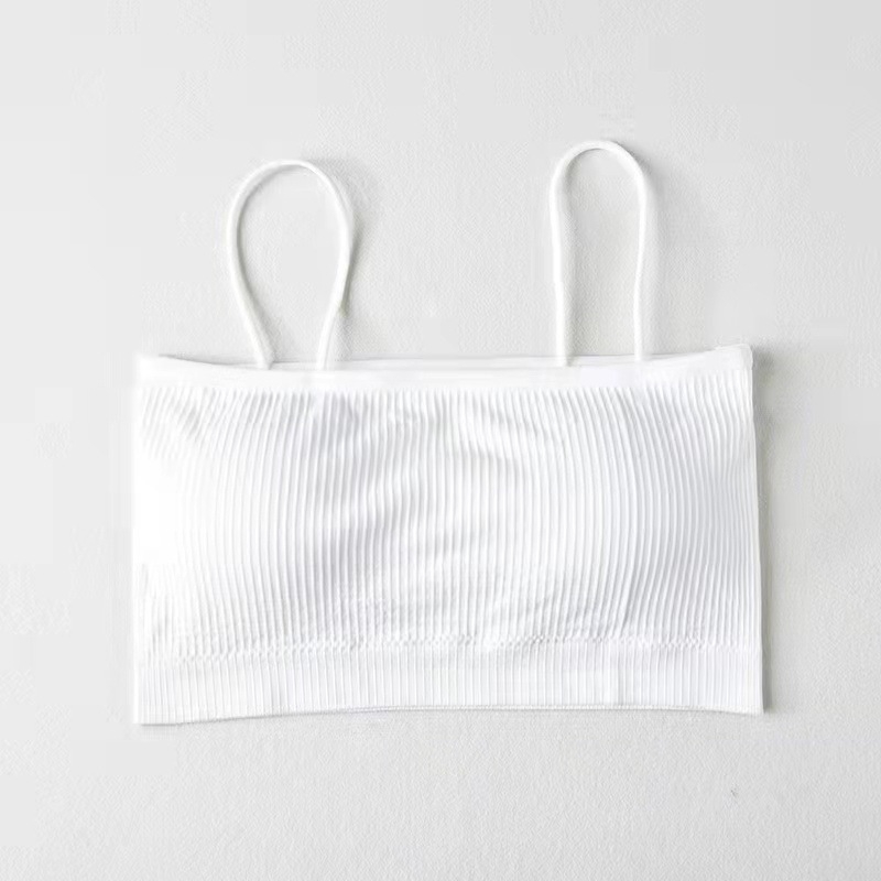 Bustier fără bretele, fără cusături, cu pernă, din poliester, cupă completă, cupă model subțire, respirabil și invizibil