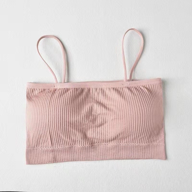 Bustier fără bretele, fără cusături, cu pernă, din poliester, cupă completă, cupă model subțire, respirabil și invizibil