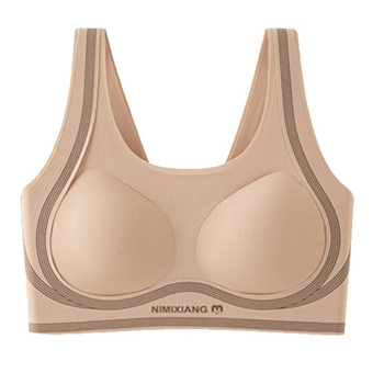 Mladi bezšivni sportski grudnjak — bezšivni stražnji dio, 3/4 košarica, duljina prsa, Ice Silk Nylon