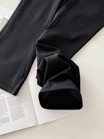 Široke svakodnevne hlače za žene, visoki struk, mješavina nylon-spandex, zima 2025