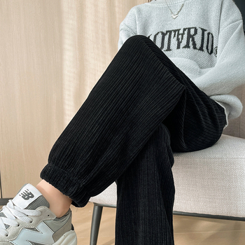 Női jogger nadrág Chenille emboss, belső fleece, magas derék, keskeny szabás, 95% poliészter