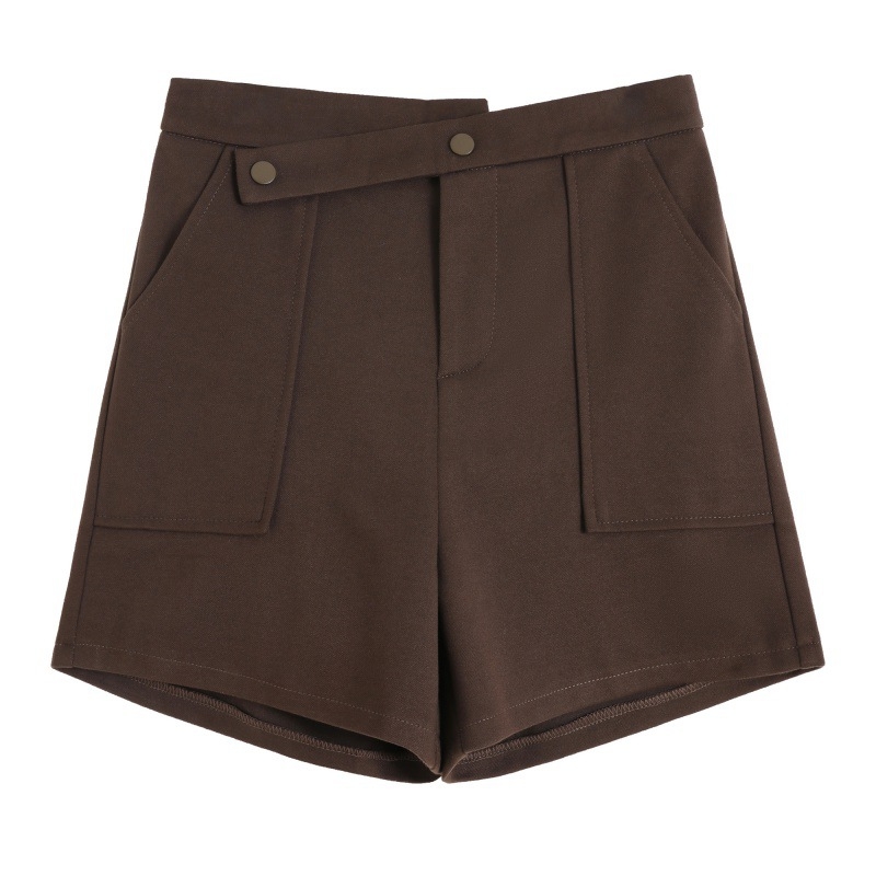 Pantaloni pentru femei, toamnă-iarnă, lână neregulată, croială A-line, largi, talie înaltă, țesătură groasă, stil urban casual