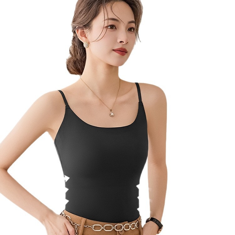 Нейлонов охлаждащ потник с фиксирани чашки, тънък модел чашки, чашки с пълно покритие, до талията