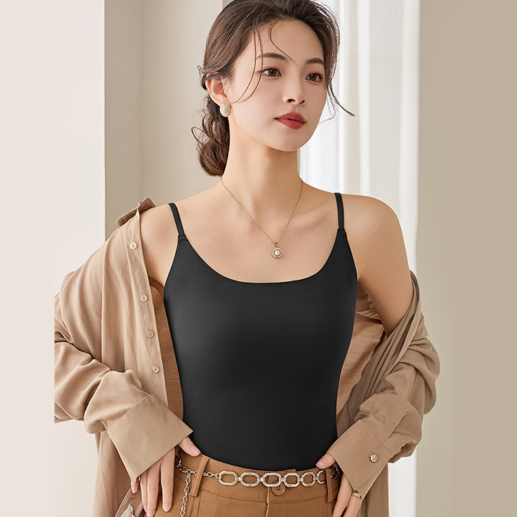 Нейлонов охлаждащ потник с фиксирани чашки, тънък модел чашки, чашки с пълно покритие, до талията