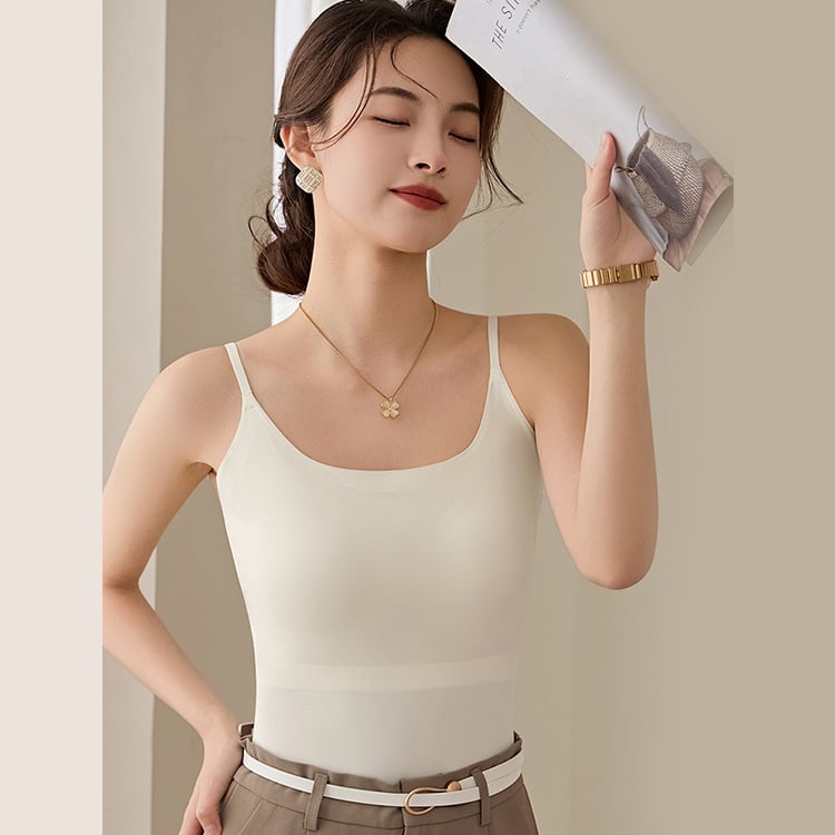 Нейлонов охлаждащ потник с фиксирани чашки, тънък модел чашки, чашки с пълно покритие, до талията