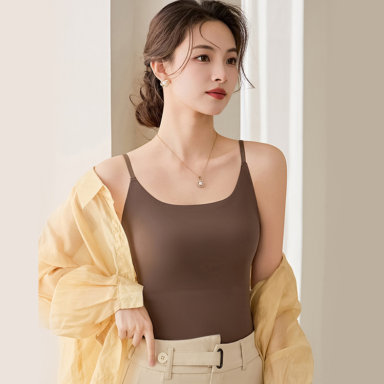 Нейлонов охлаждащ потник с фиксирани чашки, тънък модел чашки, чашки с пълно покритие, до талията