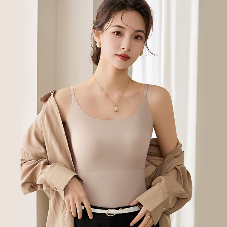 Нейлонов охлаждащ потник с фиксирани чашки, тънък модел чашки, чашки с пълно покритие, до талията