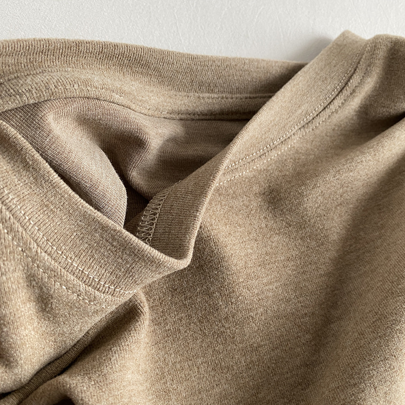 Tricou din bumbac cu guler rotund, mâneci lungi, stil casual, inspirație japoneză-coreeană, 71–85% bumbac