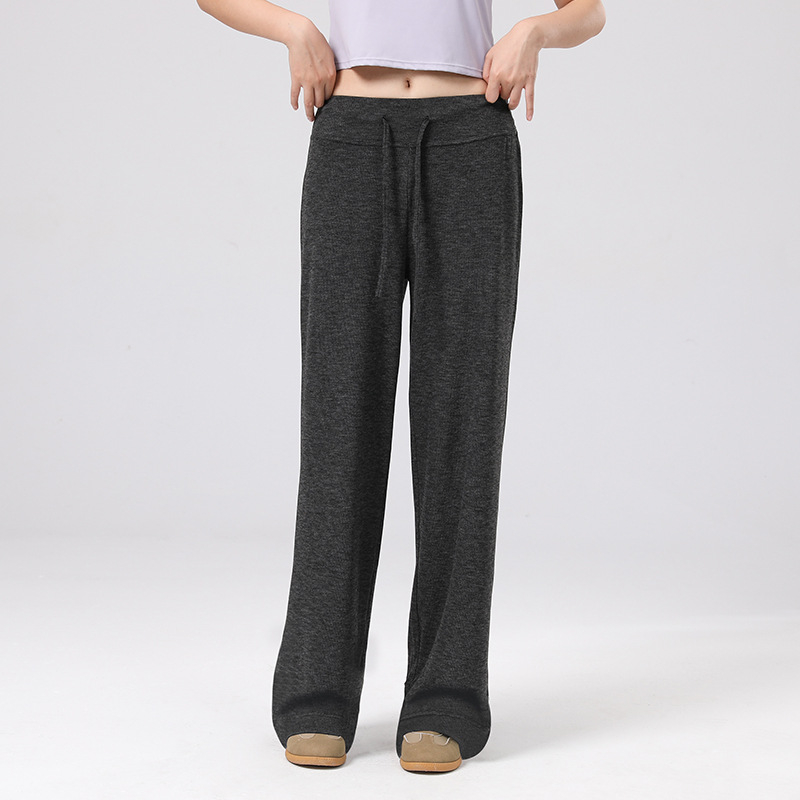 Pantaloni casual femei lungi, drepti, cu șnur, respirabili, uscare rapidă, amestec poliester/nylon, 80–90% conținut nylon