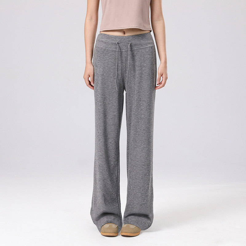 Pantaloni casual femei lungi, drepti, cu șnur, respirabili, uscare rapidă, amestec poliester/nylon, 80–90% conținut nylon