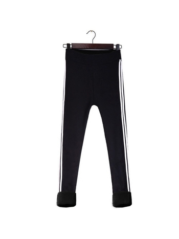 Ženske pantalone tipa olovka s flis podsuknjom za jesen-zimu, visokim strukom, elastične, mješavina viskoze i najlona