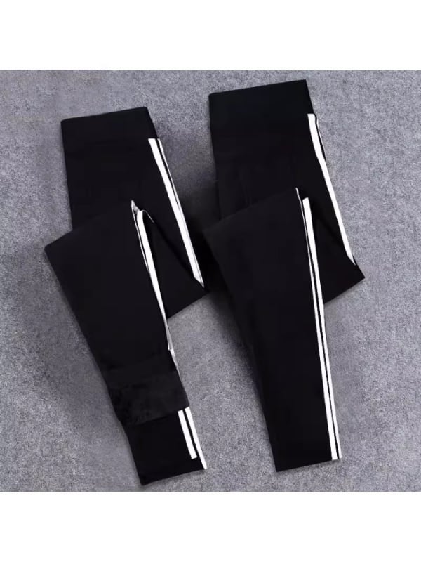 Ženske pantalone tipa olovka s flis podsuknjom za jesen-zimu, visokim strukom, elastične, mješavina viskoze i najlona