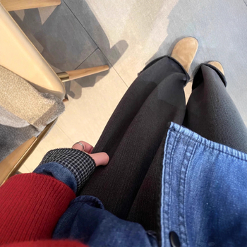 Ženske široke hlače s flis podstavom, poliester, visokim strukom, casual stil, ravni kroj, zima 2025
