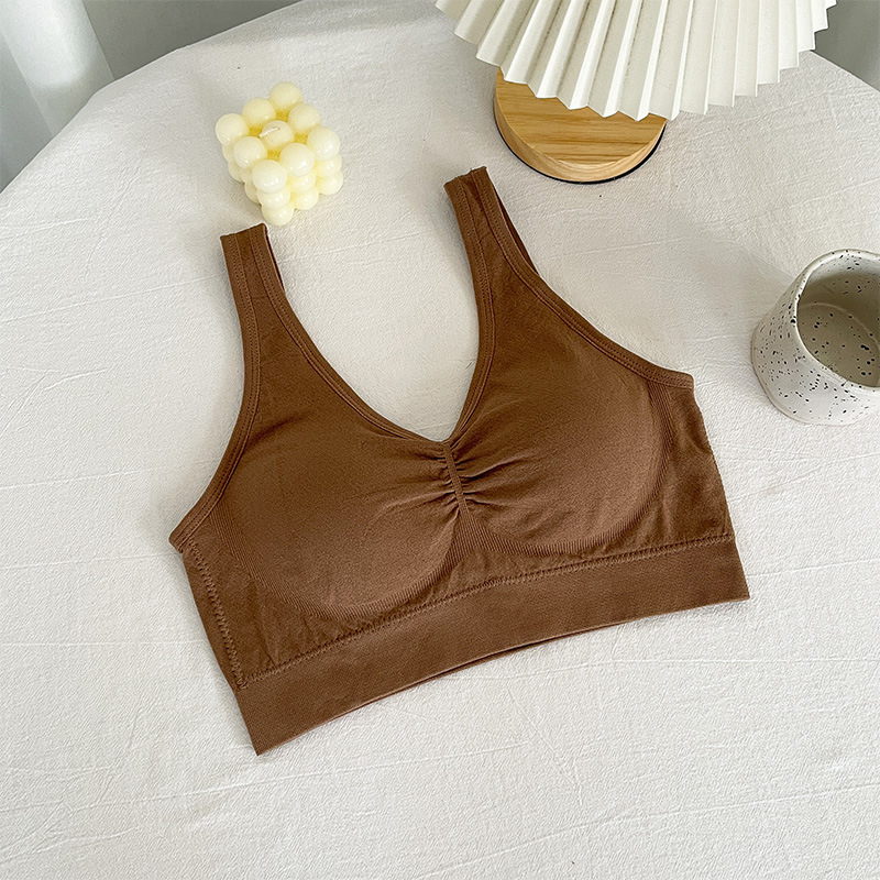 Top sport wrap pentru torace, fără cusături, material nylon 90–95%, cupe pline, formă medie a cupei