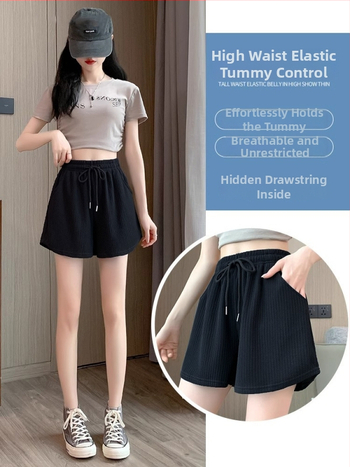 Športové šortky pre ženy na leto, polyester, vysoké pás, dĺžka 3/4, vysoká elasticita