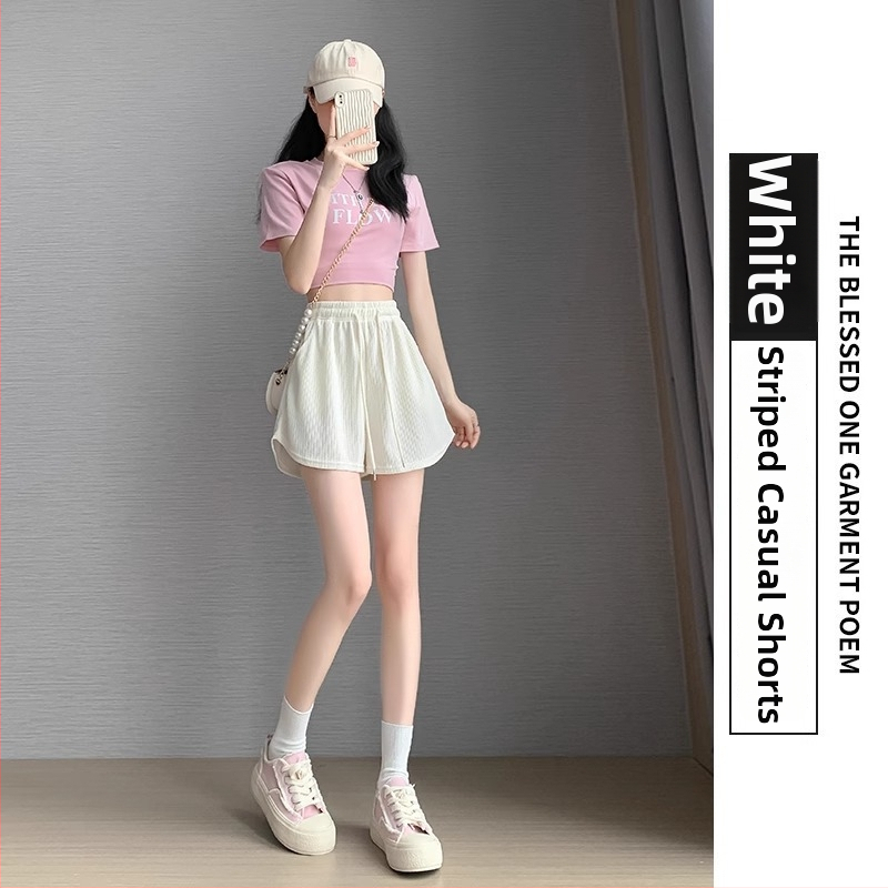 Športové šortky pre ženy na leto, polyester, vysoké pás, dĺžka 3/4, vysoká elasticita