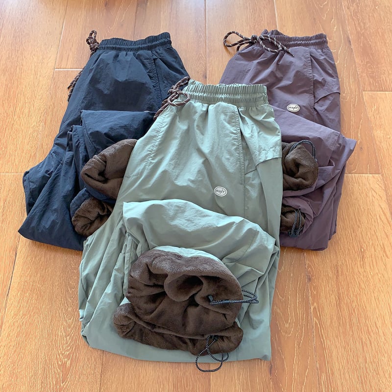 Pantaloni outdoor de tip parașutist, rezistenți la vânt și apă, căptuți cu fleece, talie înaltă, gros Softshell