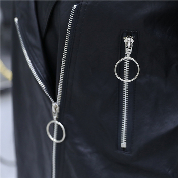 PU bőrből készült kabát szőrme gallérral, hosszú ujjú, téli modell 2022, nőknek