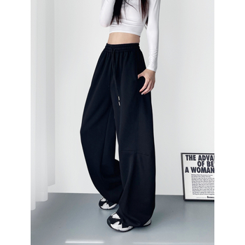 Női széles nadrág, magas derék, 5/4 hosszúságú, pamut-poliészter keverék elastánnal, mikroelasztikus, őszi hétköznapi viselet