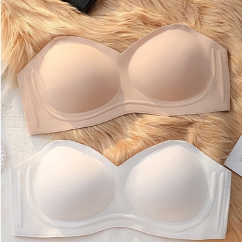 Žensko bezrameno shapewear s nevidljivim leđima, odvojive dvostruke naramenice, 3/4 košarica, najlon-spandeks